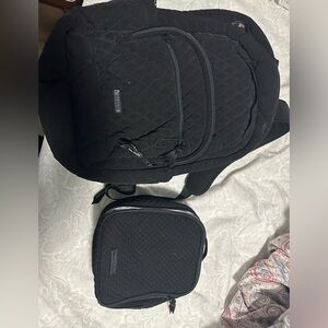 Vera Bradley Black Backpack and Lunch Box